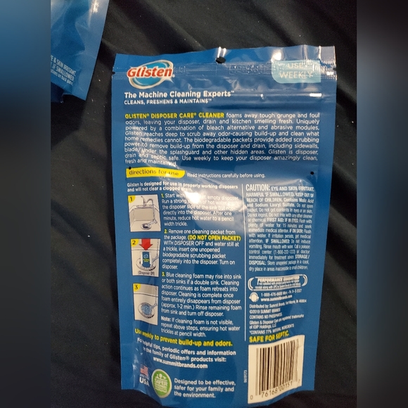 :4 pks of 4 Glisten Garbage disposer Disposal bleach Cleaner Foaming lemon scent - Picture 9 of 13